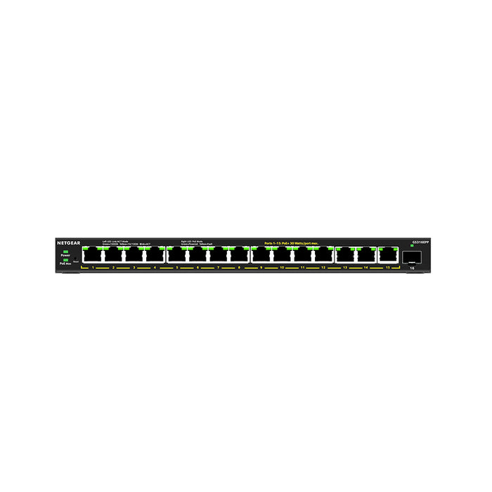 GS316EPP 16 Port High-Power PoE+ Gigabit Ethernet Plus Switch (231W) with 1 SFP Port - Garansi 2 Tahun