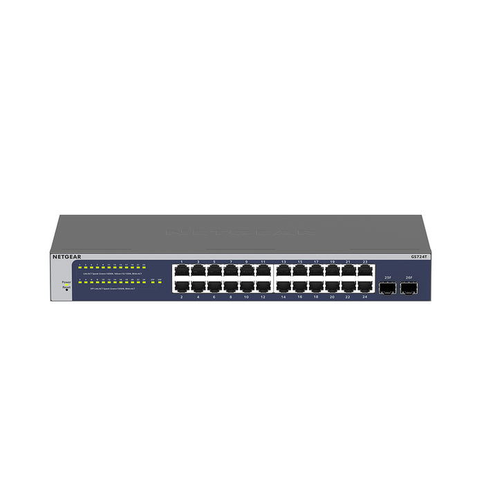 GS724T 24-Port Gigabit Ethernet Smart Switch with 2 SFP Ports - Garansi 2 Tahun