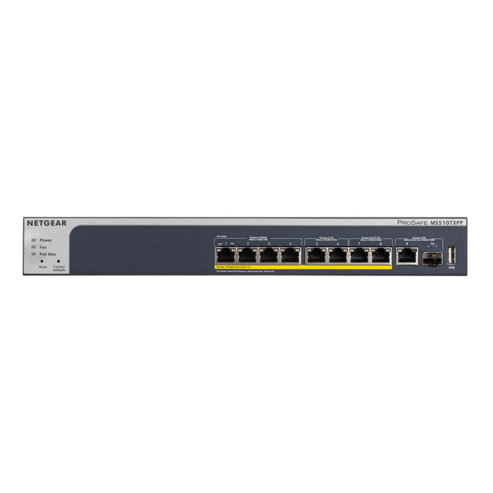 MS510TXPP 8-Port Multi-Gigabit Ethernet PoE+ Smart Switch with 2 Dedicated 10-Gigabit Uplink Ports (1 Copper/1 SFP+) (180W)  - Garansi 2 Tahun