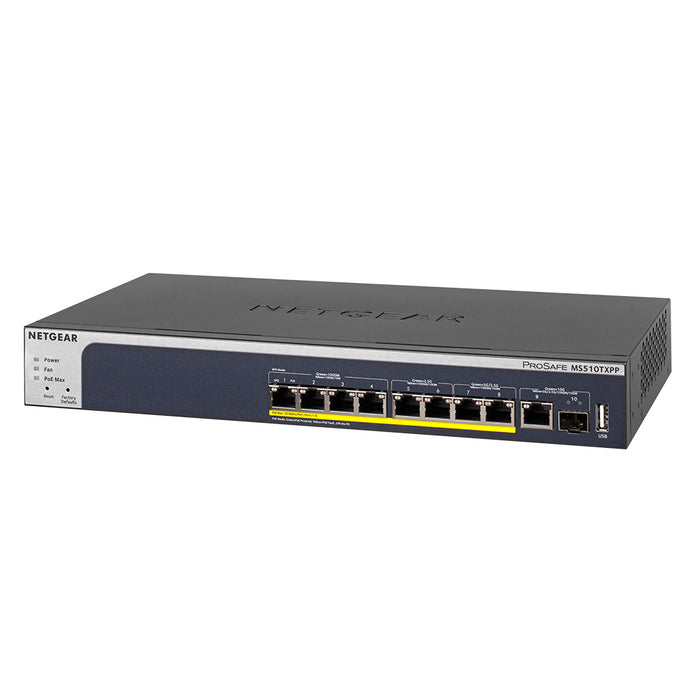 MS510TXPP 8-Port Multi-Gigabit Ethernet PoE+ Smart Switch with 2 Dedicated 10-Gigabit Uplink Ports (1 Copper/1 SFP+) (180W)  - Garansi 2 Tahun