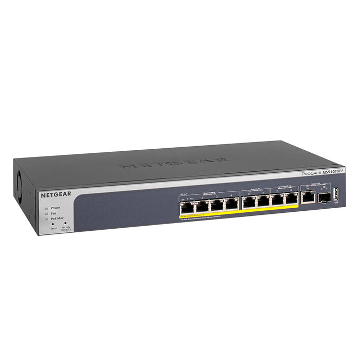 MS510TXPP 8-Port Multi-Gigabit Ethernet PoE+ Smart Switch with 2 Dedicated 10-Gigabit Uplink Ports (1 Copper/1 SFP+) (180W)  - Garansi 2 Tahun