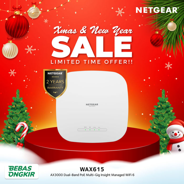 WAX615 AX3000 Dual-Band PoE Multi-Gig Insight Managed WiFi 6 Access Point - Garansi 2 Tahun