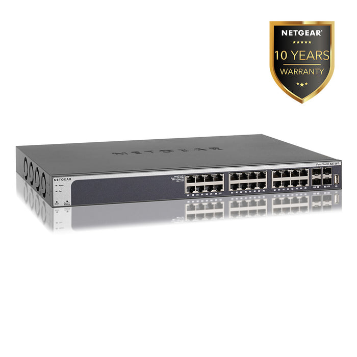 XS728T 24-Port 10-Gigabit Ethernet Smart Switch with 4 Dedicated SFP+ Ports - Garansi 10 Tahun