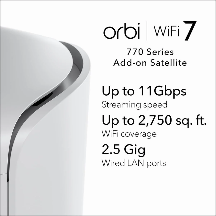 ORBI RBE770 Orbi Tri-band Mesh WiFi 7 Add-on Satellite - Garansi 2 tahun