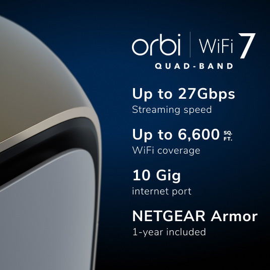 ORBI RBE970 Orbi 970 Series Quad-Band WiFi 7 Mesh Add-on Satellite - Garansi 2 tahun